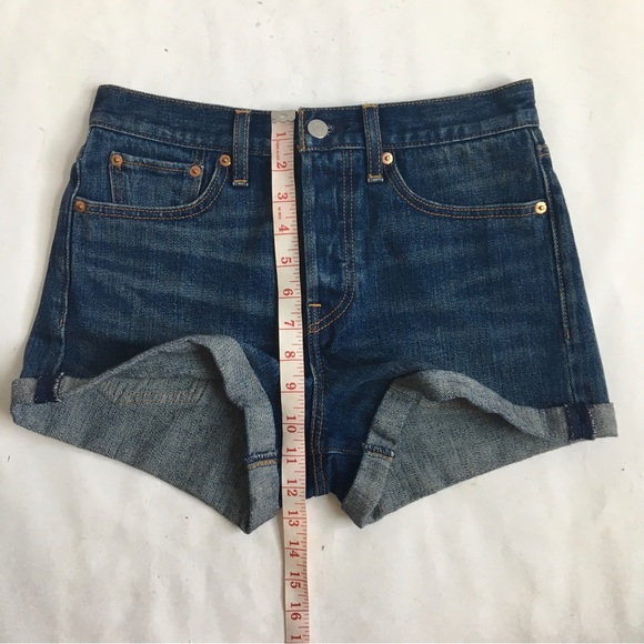 Levi’s White Oak Cone Rolled Cuff High Rise Denim Jean Shorts Size 27 - Picture 11 of 17